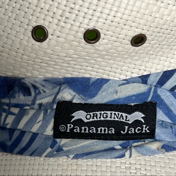 Panama Jack Original Men’s Woven Hat With Tropical Print Hat Band - Picture 5 of 10